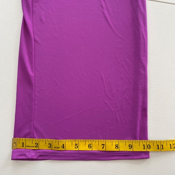 NATORI Short Sleeve 2 Piece Semi Sheer Floral Lace Detail Set Magenta Size M - Picture 15 of 15